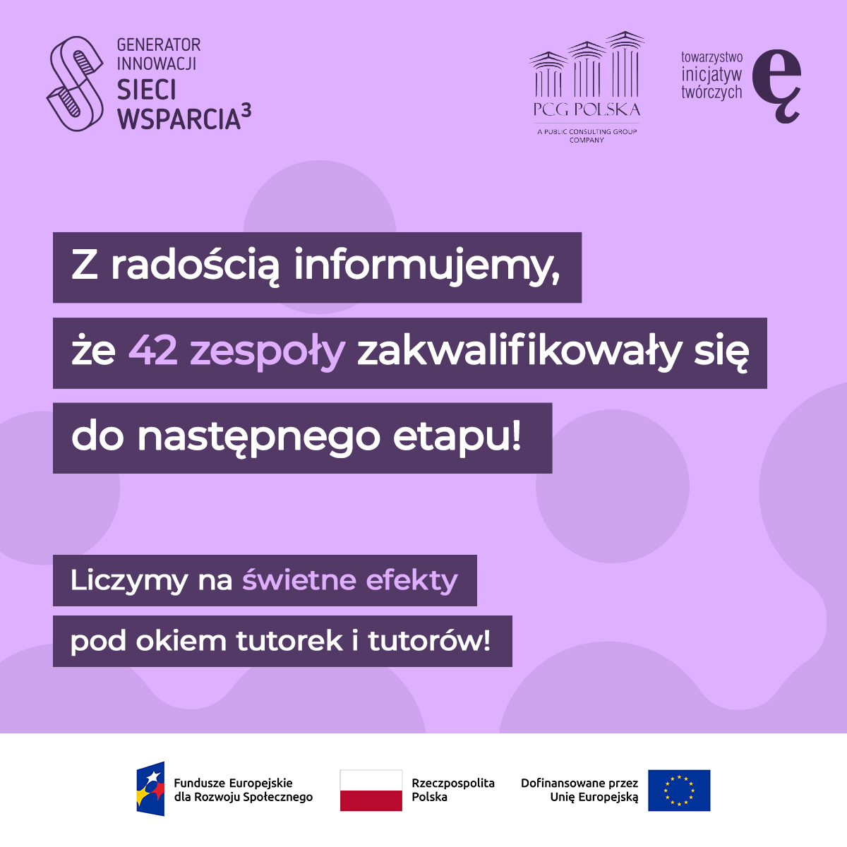 Wyniki oceny rozmów z komisją w projekcie „Generator Innowacji. Sieci Wsparcia 3”