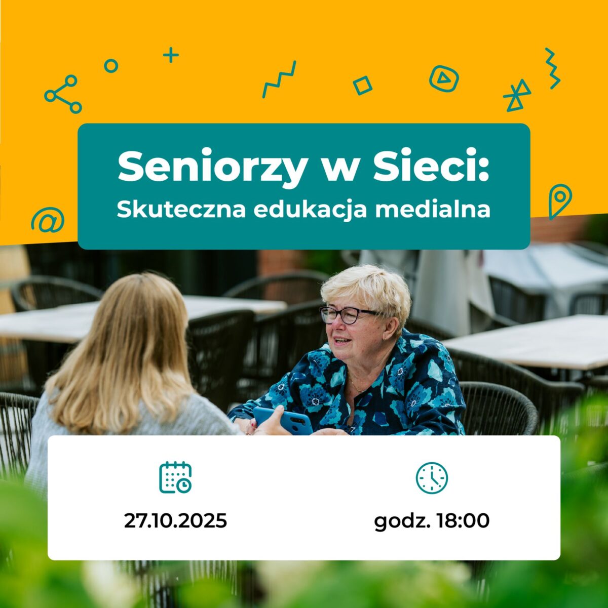 Zapraszamy na webinar „Seniorzy w Sieci: skuteczna edukacja medialna – od diagnozy potrzeb do praktycznych narzędzi”